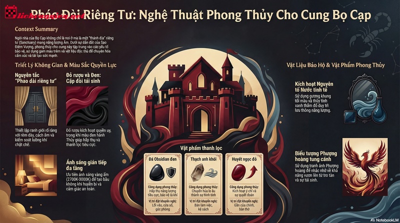 Phong thủy nh&agrave; ở cung Bọ Cạp: Thiết lập ph&aacute;o đ&agrave;i ri&ecirc;ng tư v&agrave; t&aacute;i tạo nội lực