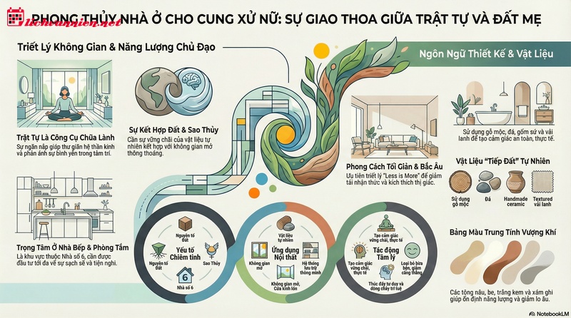 Phong thủy nhà ở cho cung Xử Nữ: Kiến tạo sự bình yên từ trật tự hoàn hảo