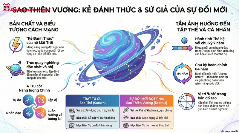 Sao Thi&ecirc;n Vương trong Chi&ecirc;m tinh học: Sứ giả của sự thức tỉnh v&agrave; tự do c&aacute; nh&acirc;n