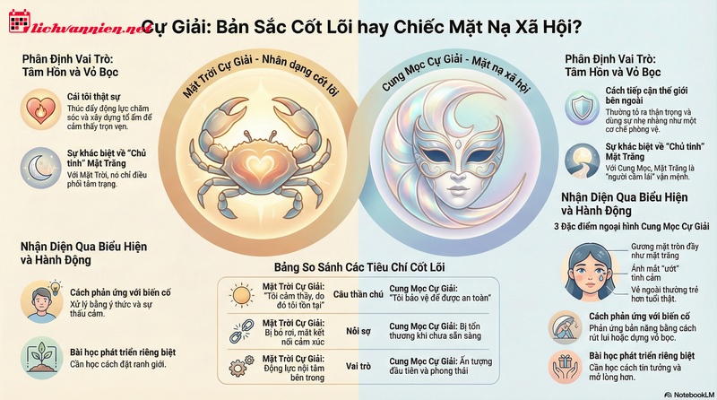 Sự kh&aacute;c biệt giữa Cung Mặt Trời Cự Giải v&agrave; Cung Mọc Cự Giải: Giải m&atilde; hai sắc th&aacute;i của Nước