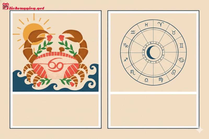 Sự kh&aacute;c biệt giữa Cung Mặt Trời Cự Giải v&agrave; Cung Mọc Cự Giải: Giải m&atilde; hai sắc th&aacute;i của Nước