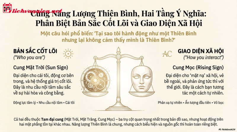Cung Mặt Trời Thiên Bình và Cung Mọc Thiên Bình: Giải mã sự khác biệt giữa Bản ngã và Giao diện