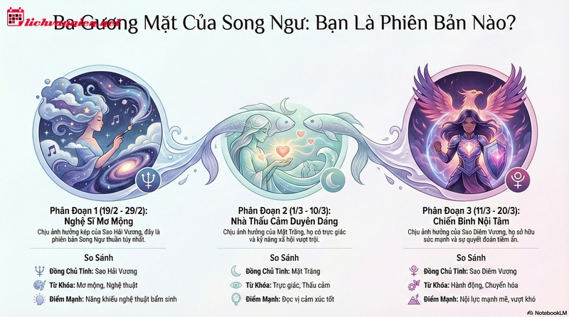 Sự kh&aacute;c biệt giữa Song Ngư th&aacute;ng 2 v&agrave; th&aacute;ng 3: Giải m&atilde; bản đồ sao theo ng&agrave;y sinh