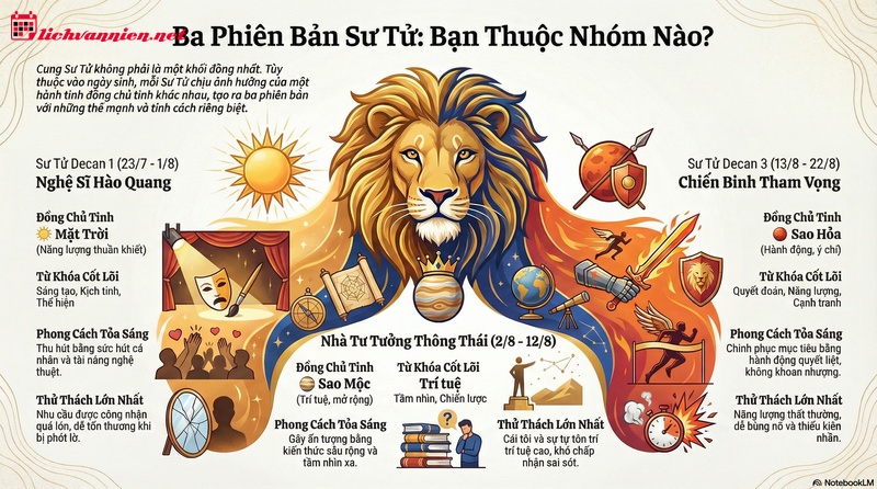 Sư Tử th&aacute;ng 7 v&agrave; Sư Tử th&aacute;ng 8: Giải m&atilde; sự kh&aacute;c biệt từ g&oacute;c độ Chi&ecirc;m tinh học