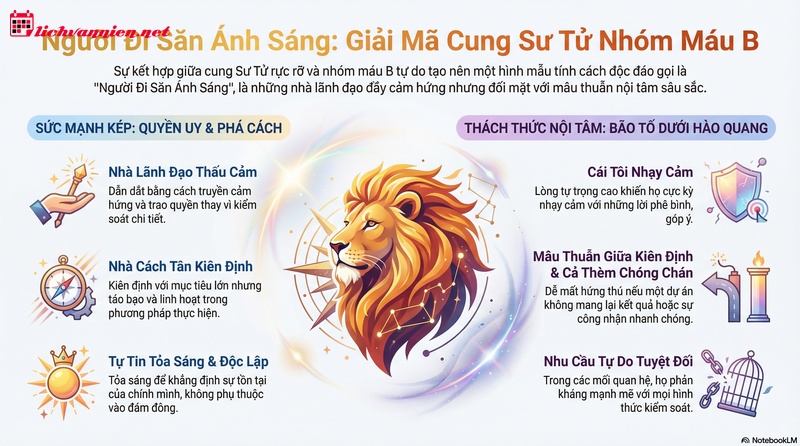 Sư Tử nh&oacute;m m&aacute;u B: Bản ng&atilde; rực rỡ v&agrave; h&agrave;nh tr&igrave;nh tự do