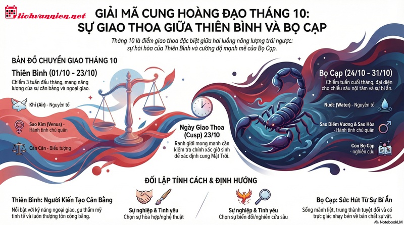 Th&aacute;ng 10 l&agrave; cung g&igrave;? Sự giao thoa b&iacute; ẩn giữa Thi&ecirc;n B&igrave;nh v&agrave; Bọ Cạp