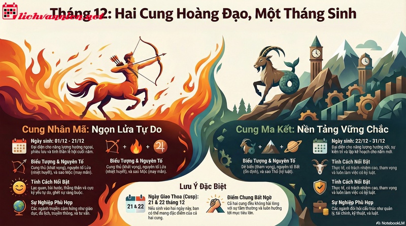 Th&aacute;ng 12 cung g&igrave;? Giải m&atilde; t&iacute;nh c&aacute;ch người sinh th&aacute;ng 12