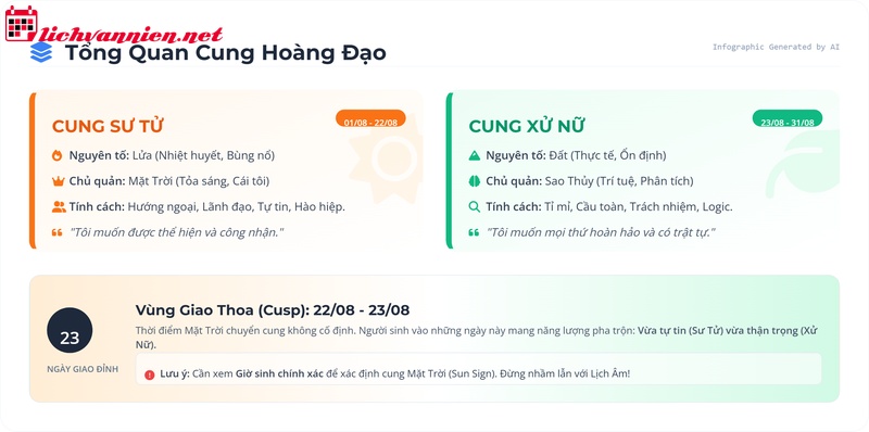 Sinh th&aacute;ng 8 l&agrave; cung g&igrave;? Giải m&atilde; ranh giới Sư Tử v&agrave; Xử Nữ