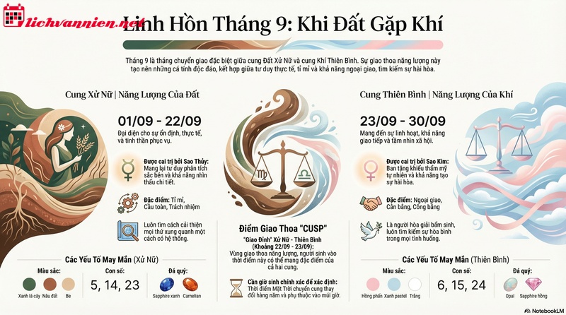 Th&aacute;ng 9 l&agrave; cung g&igrave;? Giải m&atilde; sự giao thoa giữa Xử Nữ v&agrave; Thi&ecirc;n B&igrave;nh
