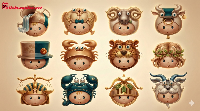 Sự giao thoa huyền b&iacute;: Giải m&atilde; t&iacute;nh c&aacute;ch 12 Cung Ho&agrave;ng Đạo theo Học thuyết nh&oacute;m m&aacute;u