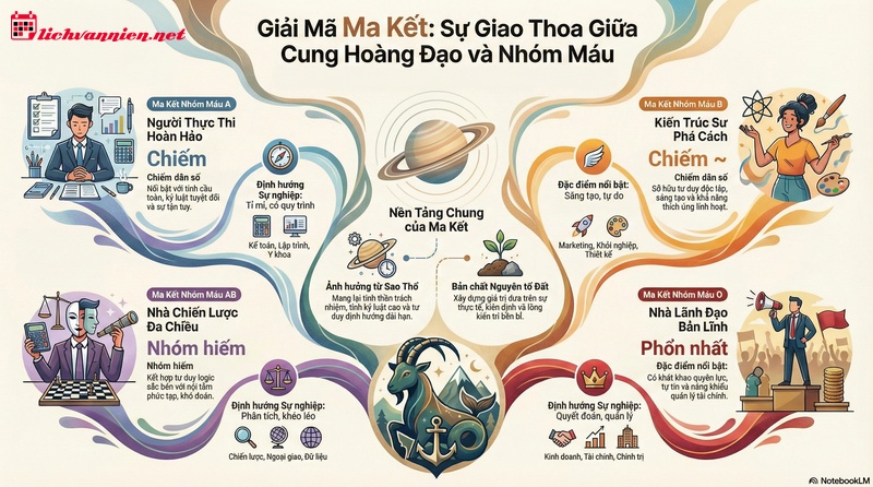 T&iacute;nh c&aacute;ch Cung Ma Kết qua c&aacute;c nh&oacute;m m&aacute;u