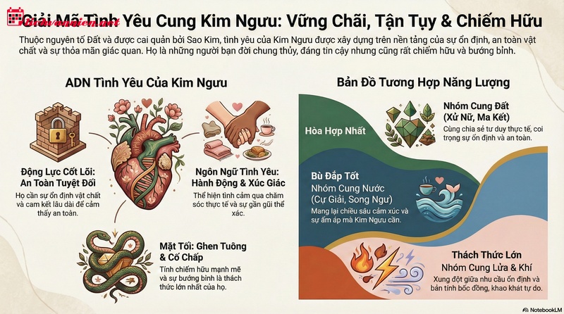 Giải m&atilde; T&igrave;nh y&ecirc;u Cung Kim Ngưu: Sự chiếm hữu ngọt ng&agrave;o v&agrave; khao kh&aacute;t an to&agrave;n tuyệt đối