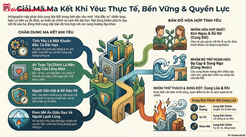 Tình yêu Cung Ma Kết: Tâm lý thực tế và Bản đồ hòa hợp