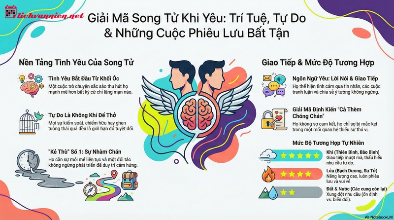 Giải m&atilde; T&igrave;nh y&ecirc;u cung Song Tử: Tự do, Tr&iacute; tuệ v&agrave; Những tr&ograve; chơi cảm x&uacute;c