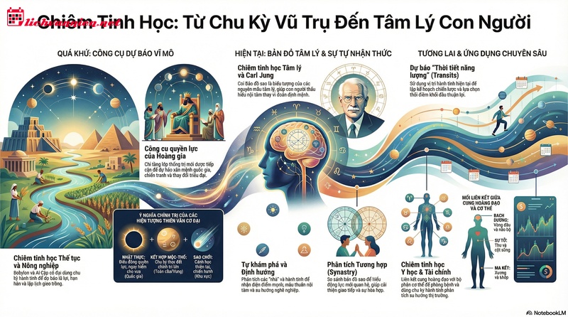 Tổng quan về Ứng dụng của Chiêm tinh học: Từ Dự báo Vĩ mô đến Thấu hiểu Bản thân