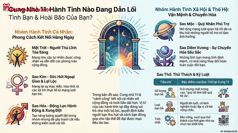 &Yacute; nghĩa vị tr&iacute; của c&aacute;c h&agrave;nh tinh ở Cung nh&agrave; 11: Giải m&atilde; bản đồ t&igrave;nh bạn v&agrave; ho&agrave;i b&atilde;o