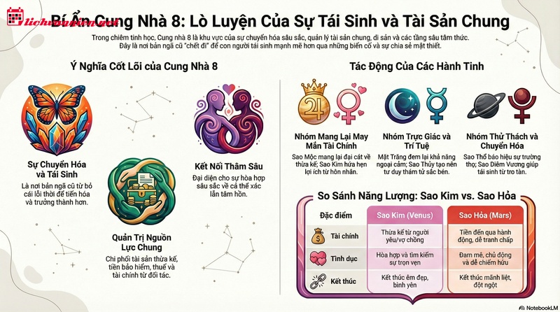 Giải m&atilde; Cung nh&agrave; 8: Khi c&aacute;c h&agrave;nh tinh đi v&agrave;o v&ugrave;ng đất của sự t&aacute;i sinh v&agrave; t&agrave;i sản chung