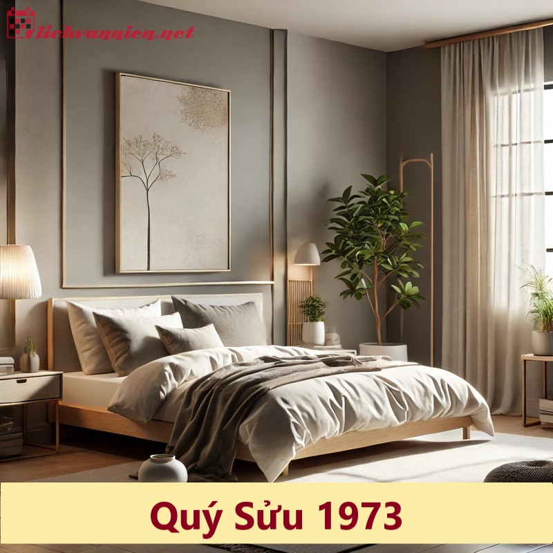 Hướng kê giường ngủ chuẩn phong thủy cho người sinh năm 1973 Quý Sửu