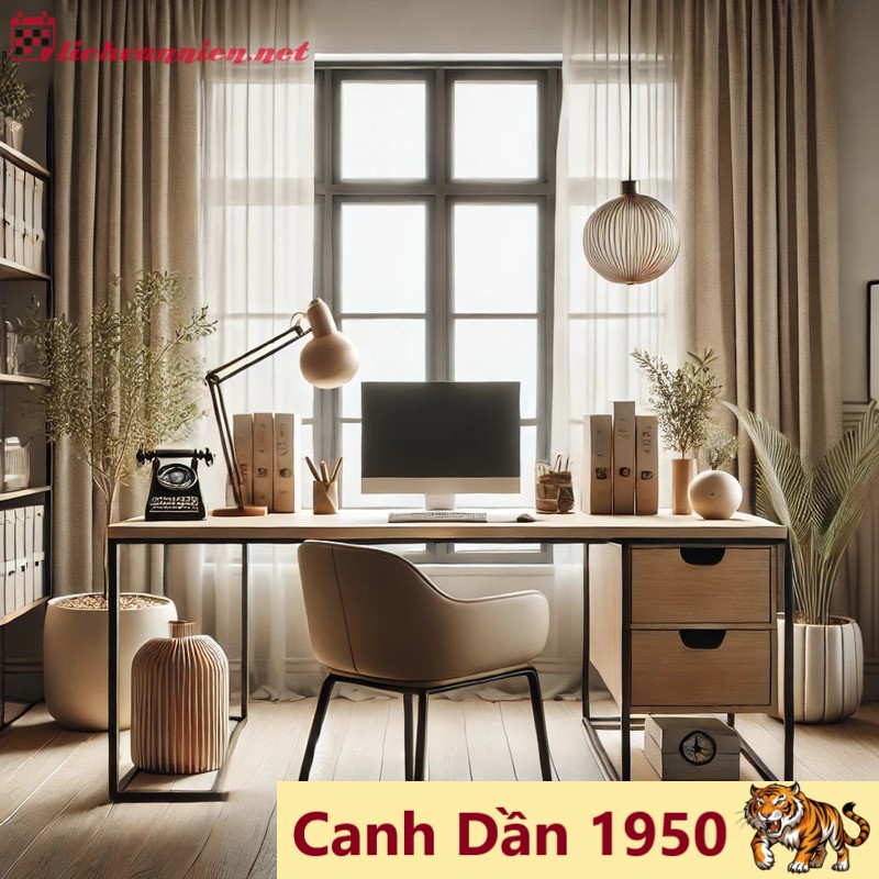 Hướng bàn làm việc hợp phong thủy cho người sinh năm 1950: Tối ưu sức khỏe, tài lộc và sự thịnh vượng