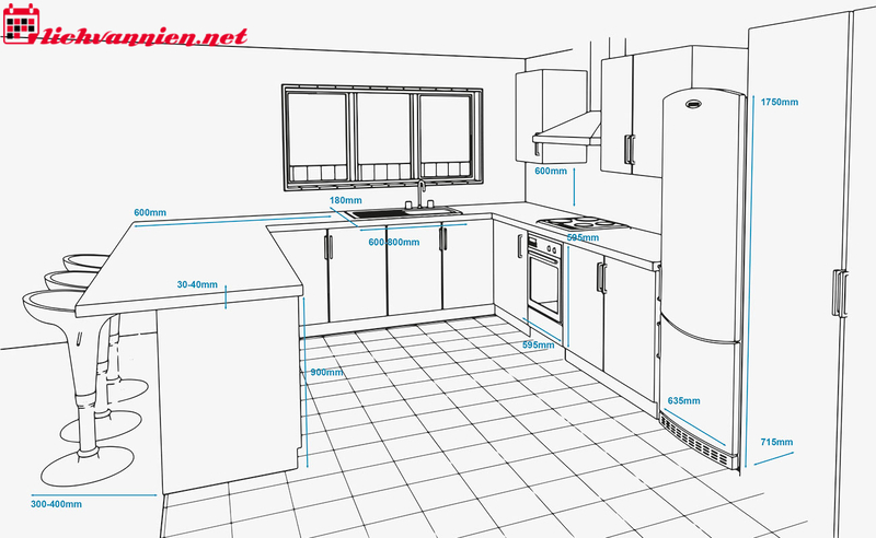 Kích Thước Bếp Chữ L Theo Phong Thủy