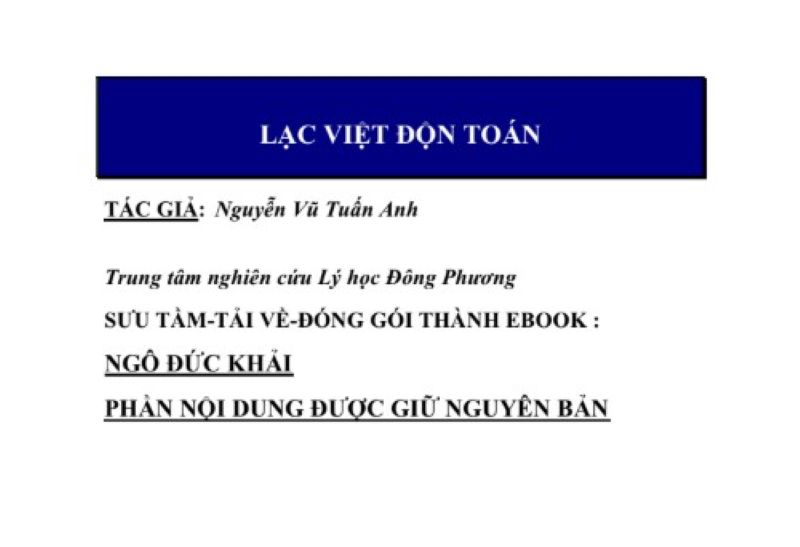 Khám Phá Sách Lạc Việt Độn Toán: Bí Ẩn Dự Đoán Vận Mệnh Theo Hệ Thống Lý Số Bản Địa – Tải PDF Ngay!